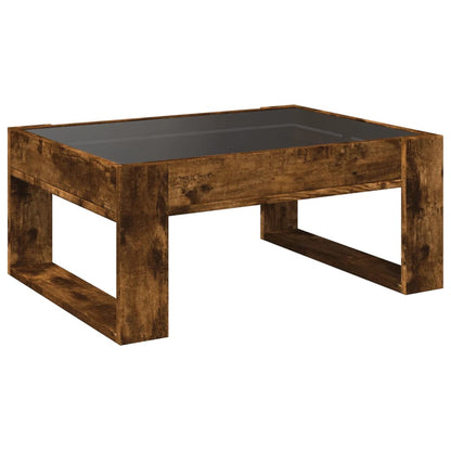 Salontafel met Infinity LED 70x53x30 cm gerookt eikenkleurig