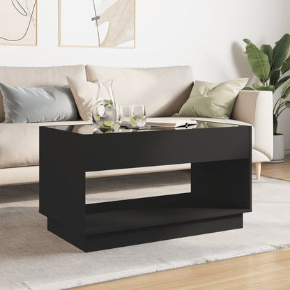 Salontafel met Infinity LED 90x50x50 cm zwart