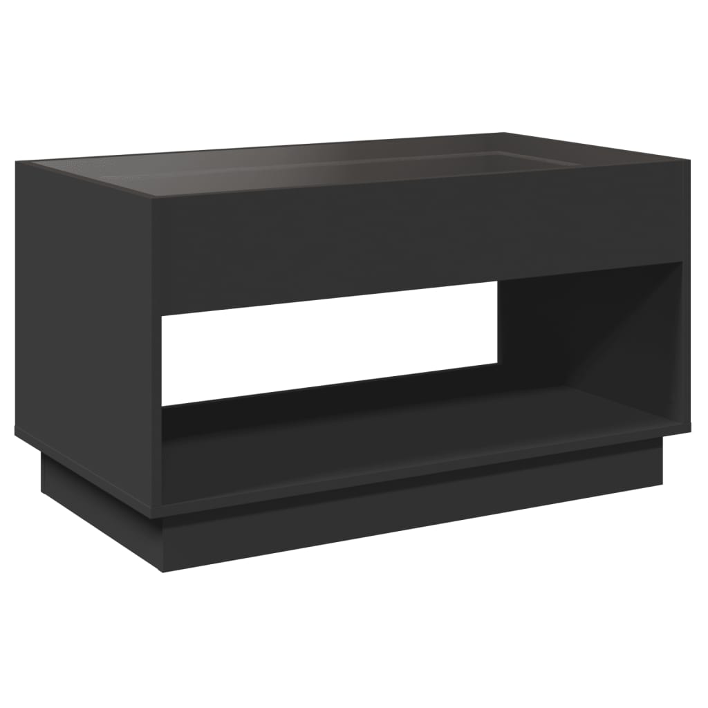 Salontafel met Infinity LED 90x50x50 cm zwart