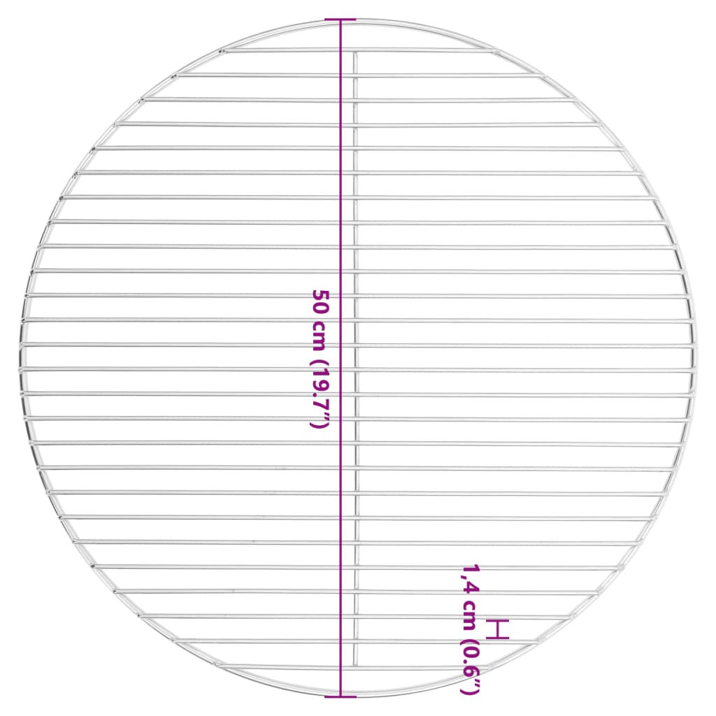 Barbecuerooster rond Ø50 cm 304 roestvrij staal