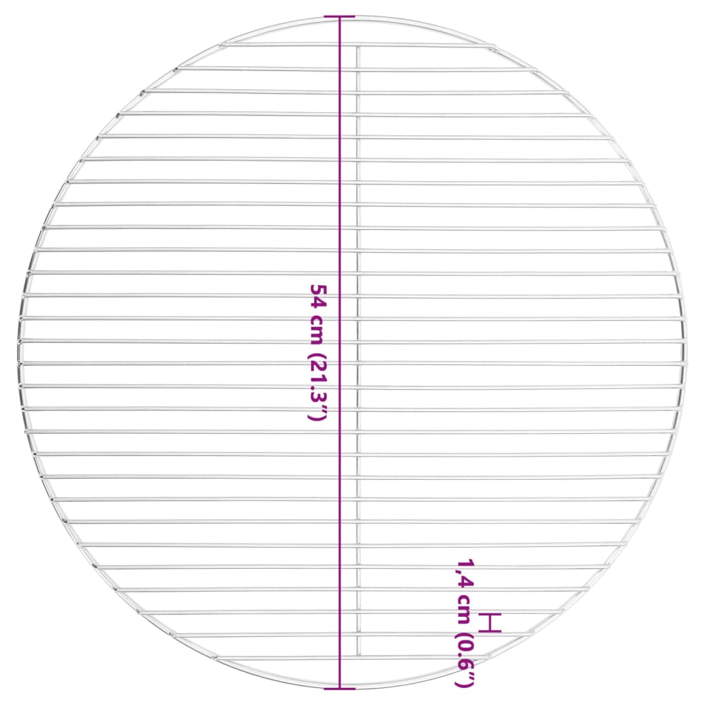 Barbecuerooster rond Ø54 cm 304 roestvrij staal