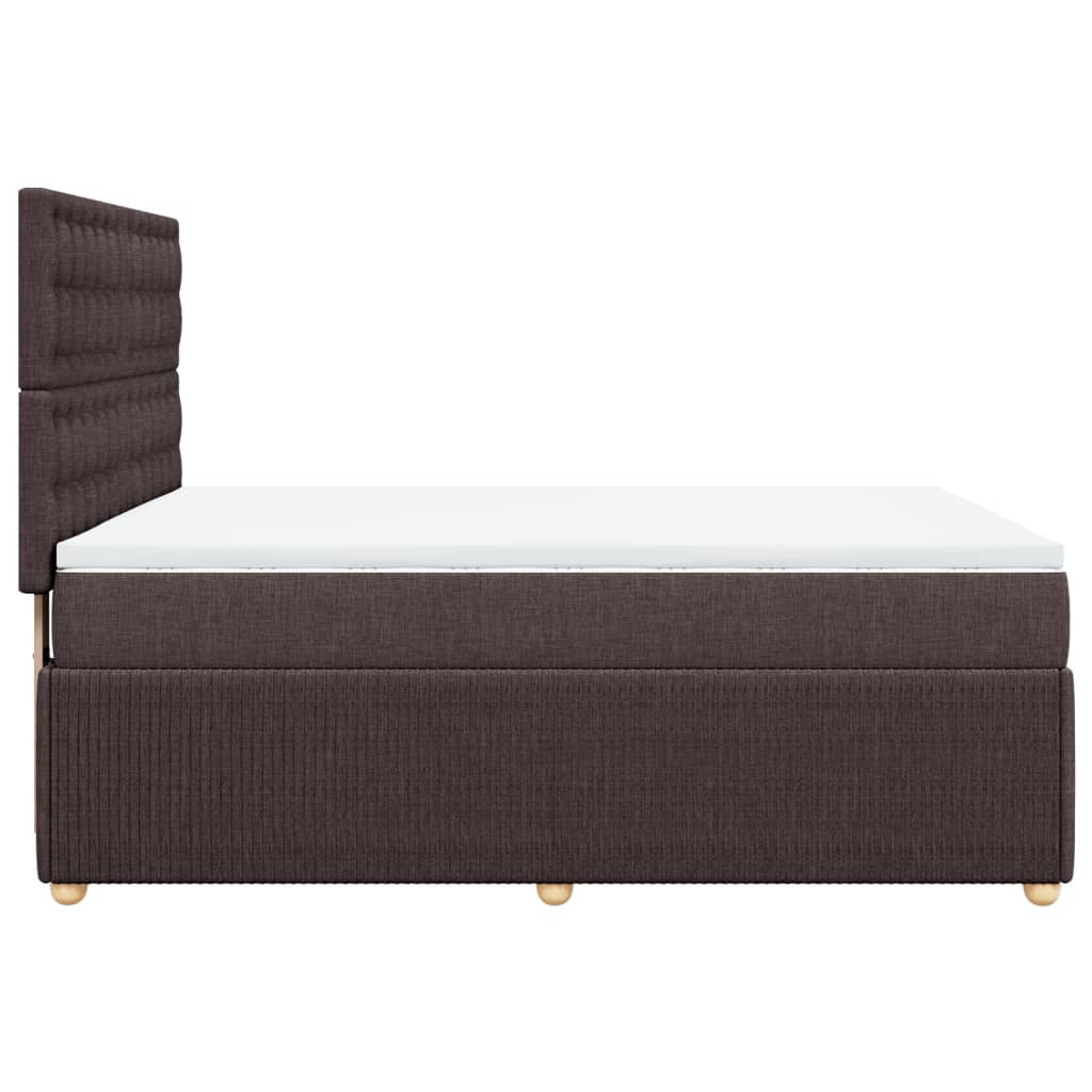 Boxspring met matras stof donkerbruin 140x200 cm