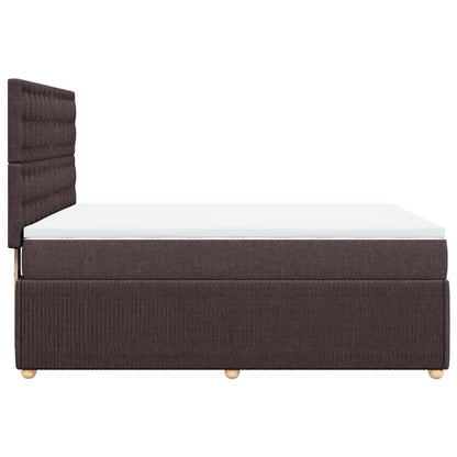 Boxspring met matras stof donkerbruin 140x200 cm