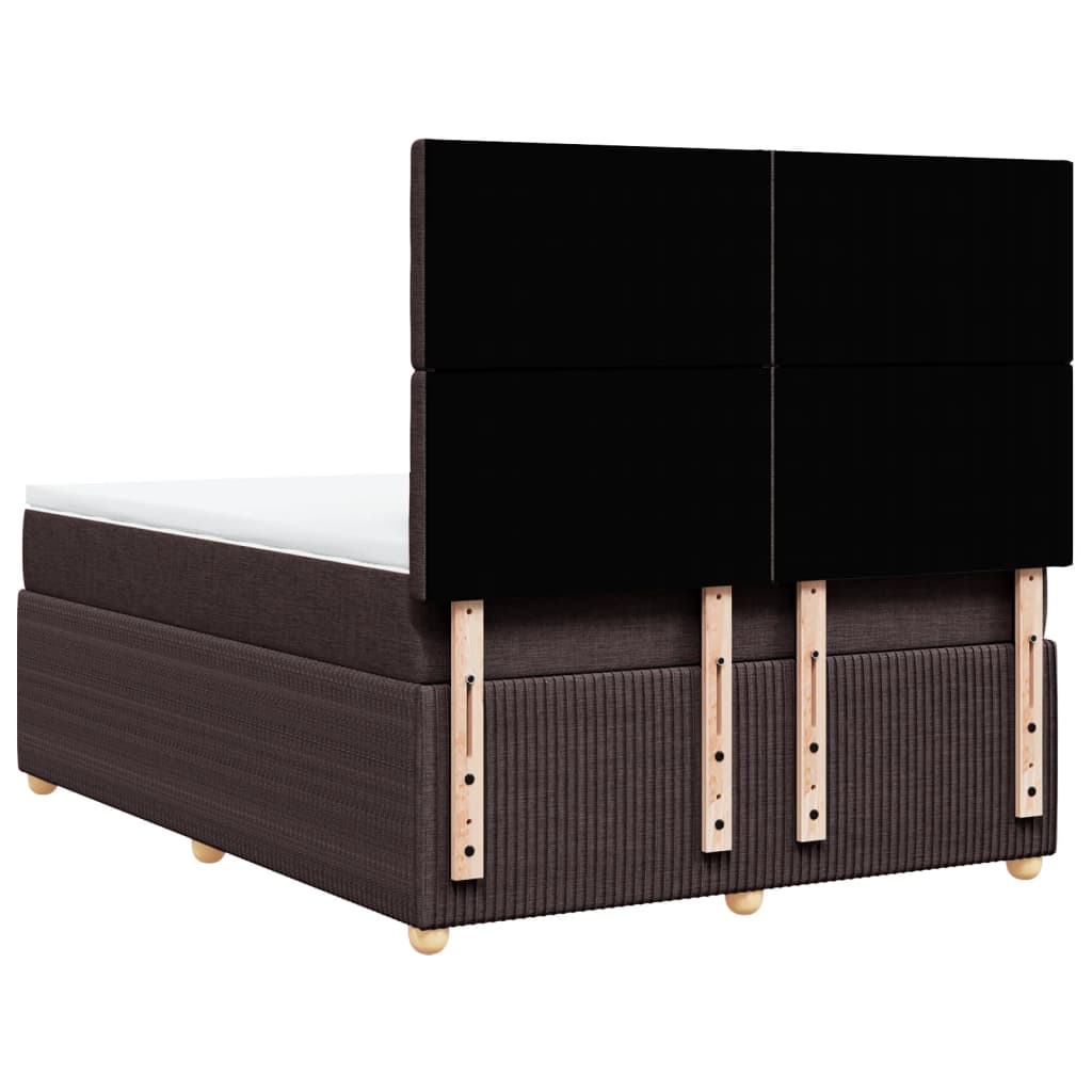 Boxspring met matras stof donkerbruin 140x200 cm