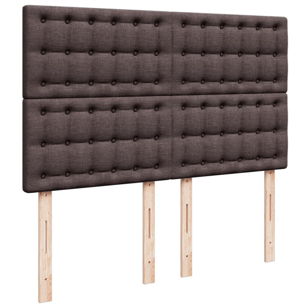 Boxspring met matras stof donkerbruin 140x200 cm
