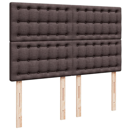 Boxspring met matras stof donkerbruin 140x200 cm