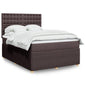 Boxspring met matras stof donkerbruin 140x200 cm