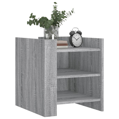 Nachtkastje 45x50x50 cm bewerkt hout grijs sonoma eikenkleurig