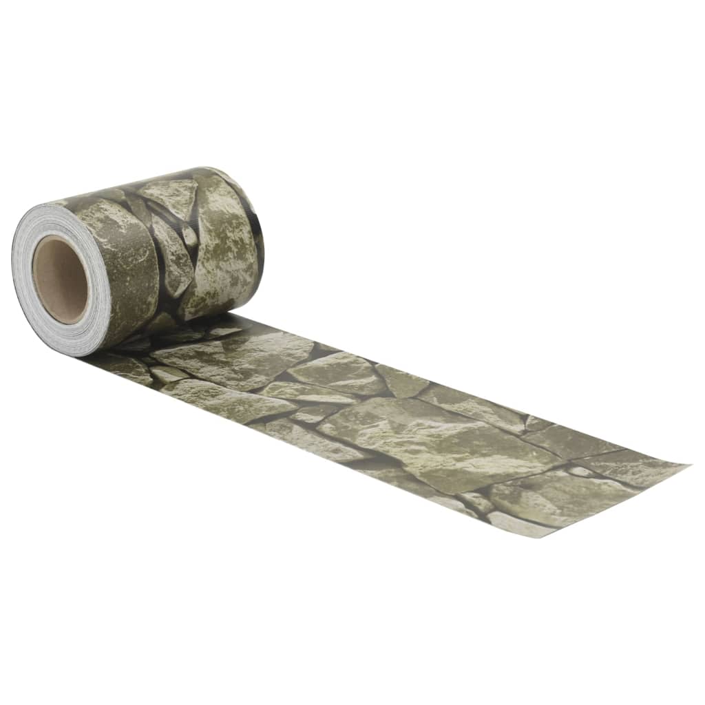Tuinscherm 4 st steenpatroon 35x0,19 m PVC grijs