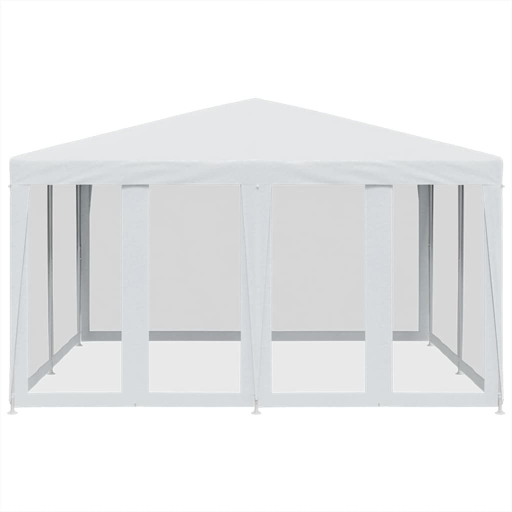Partytent met 8 mesh zijwanden 4x4 m HDPE wit