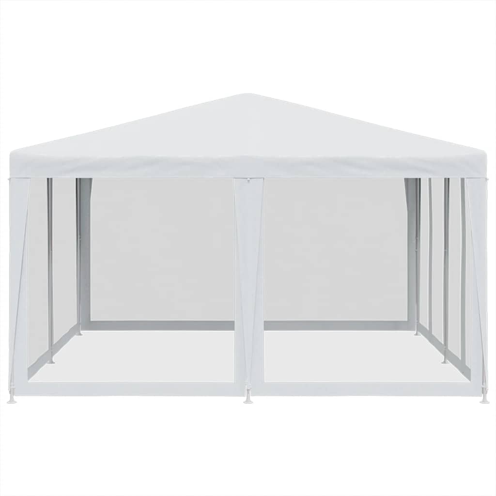 Partytent met 8 mesh zijwanden 4x4 m HDPE wit