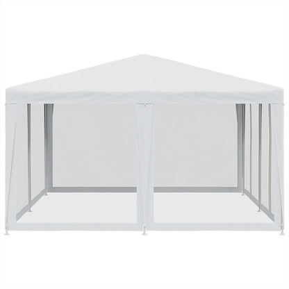 Partytent met 8 mesh zijwanden 4x4 m HDPE wit