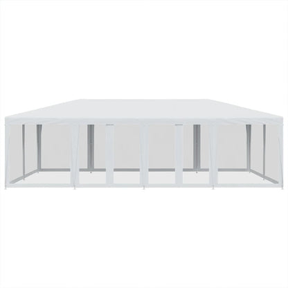 Partytent met 12 mesh zijwanden 8x4 m HDPE wit
