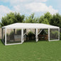 Partytent met 12 mesh zijwanden 8x4 m HDPE wit