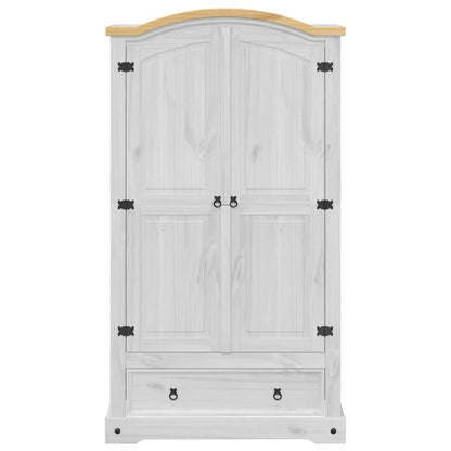 Kledingkast Corona wit 102x52x186 cm massief grenenhout