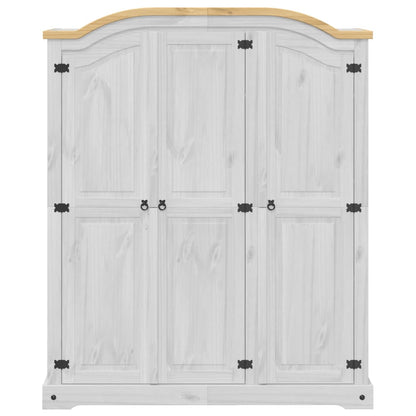 Kledingkast Corona wit 151,5x52x186 cm massief grenenhout