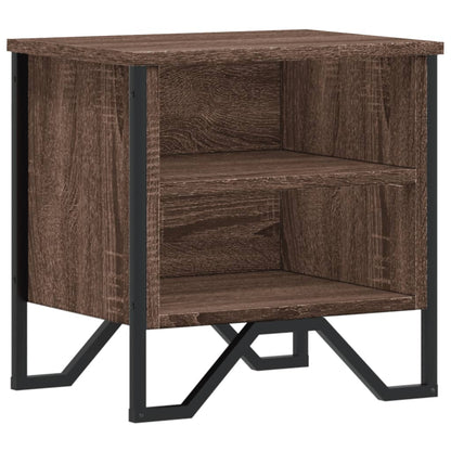 Nachtkastje 40x30x40 cm bewerkt hout bruin eikenkleur