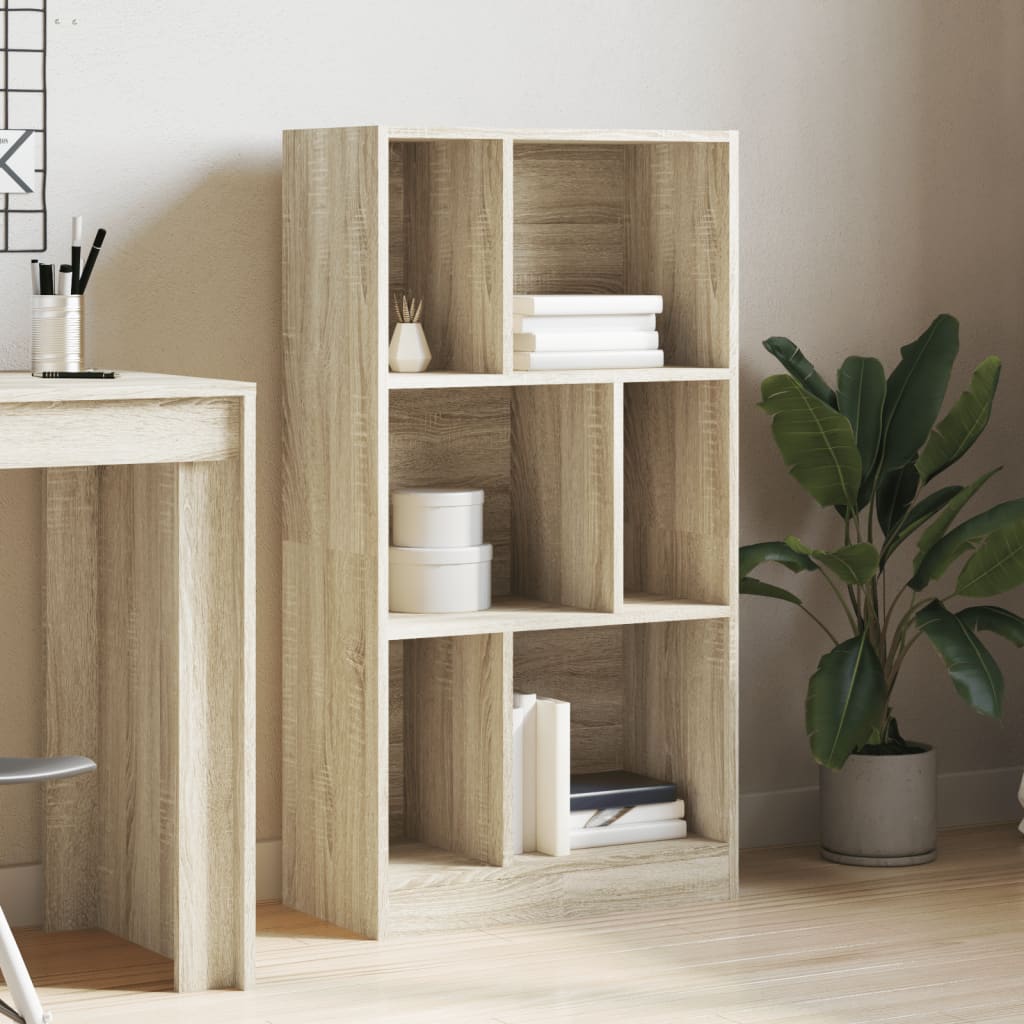 Boekenkast 57x28,5x107,5 cm bewerkt hout sonoma eikenkleurig