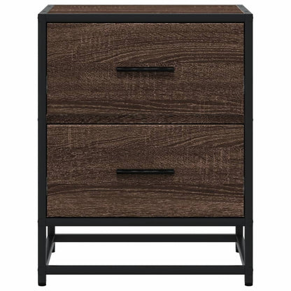 Nachtkastje 40x31x50 cm bewerkt hout bruin eikenkleurig
