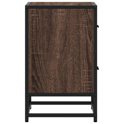 Nachtkastje 40x31x50 cm bewerkt hout bruin eikenkleurig
