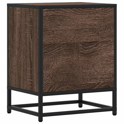 Nachtkastje 40x31x50 cm bewerkt hout bruin eikenkleurig
