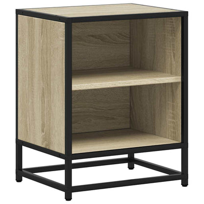Nachtkastje 40x31x50 cm bewerkt hout en metaal sonoma eiken