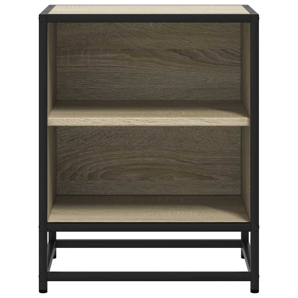 Nachtkastje 40x31x50 cm bewerkt hout en metaal sonoma eiken