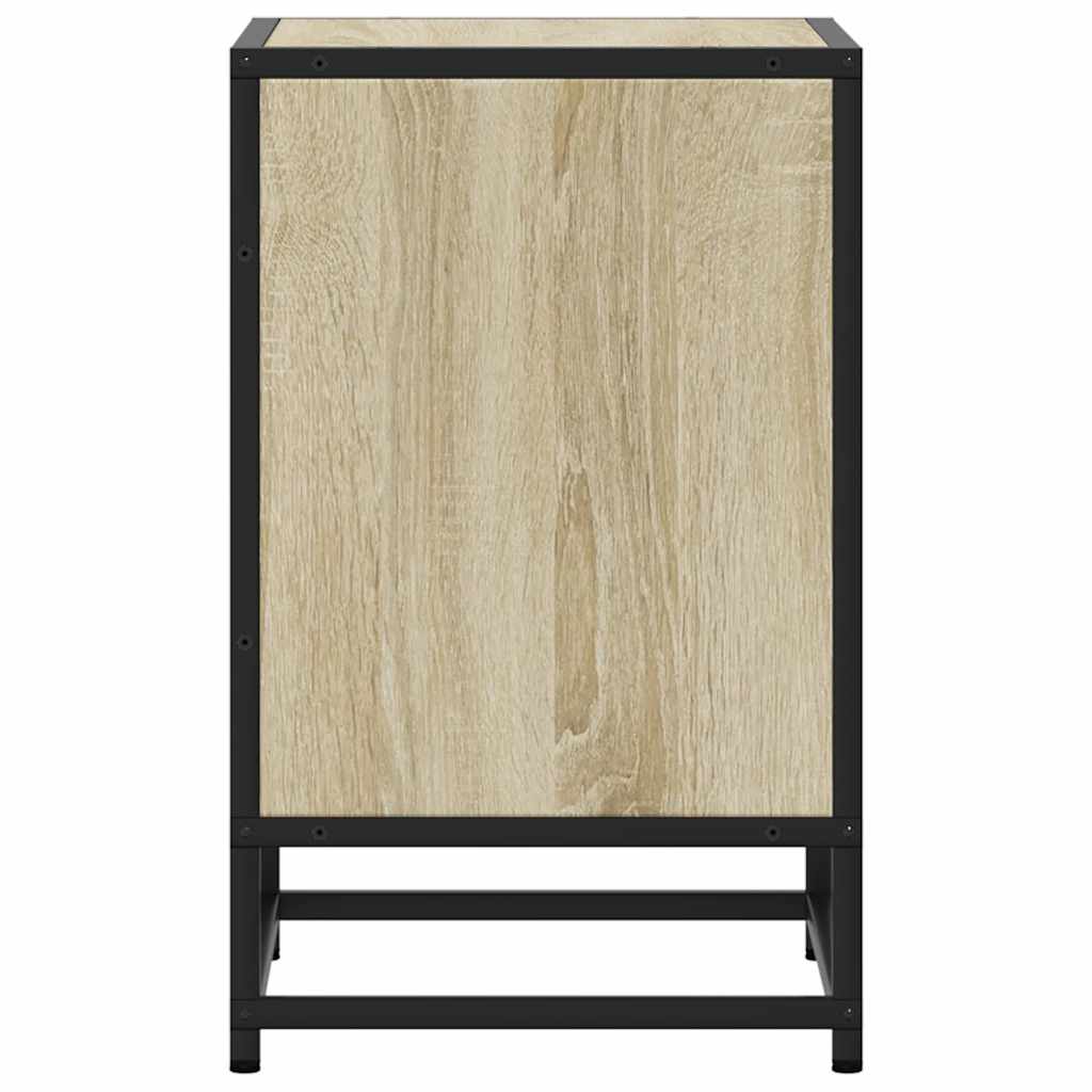 Nachtkastje 40x31x50 cm bewerkt hout en metaal sonoma eiken