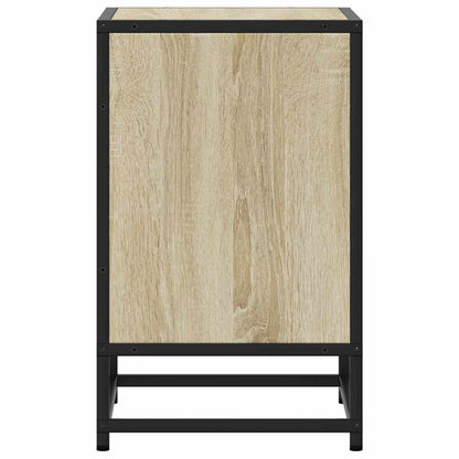 Nachtkastje 40x31x50 cm bewerkt hout en metaal sonoma eiken