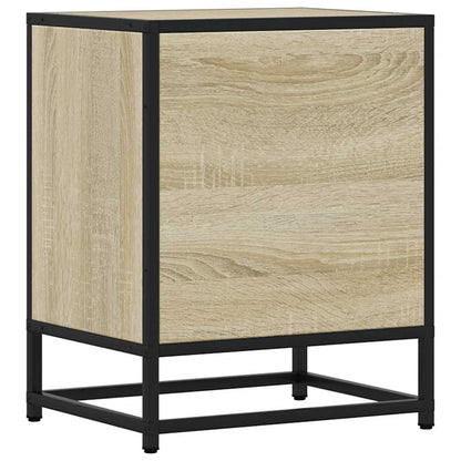 Nachtkastje 40x31x50 cm bewerkt hout en metaal sonoma eiken