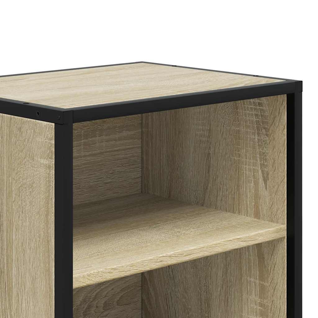 Nachtkastje 40x31x50 cm bewerkt hout en metaal sonoma eiken