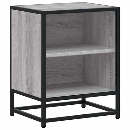 Nachtkastje 40x31x50 cm bewerkt hout&metaal grijs sonoma eiken