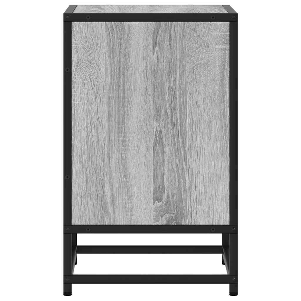 Nachtkastje 40x31x50 cm bewerkt hout&metaal grijs sonoma eiken