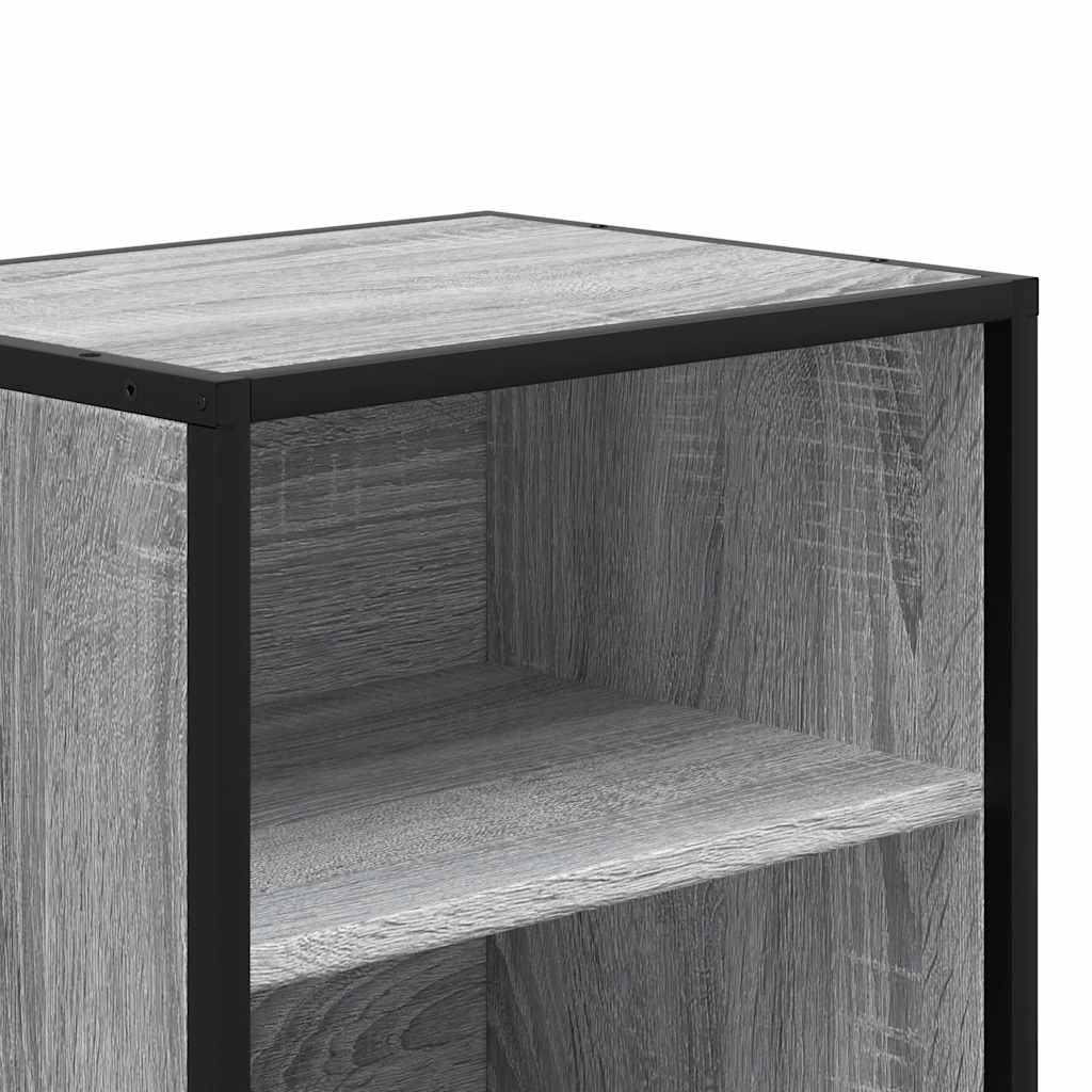 Nachtkastje 40x31x50 cm bewerkt hout&metaal grijs sonoma eiken