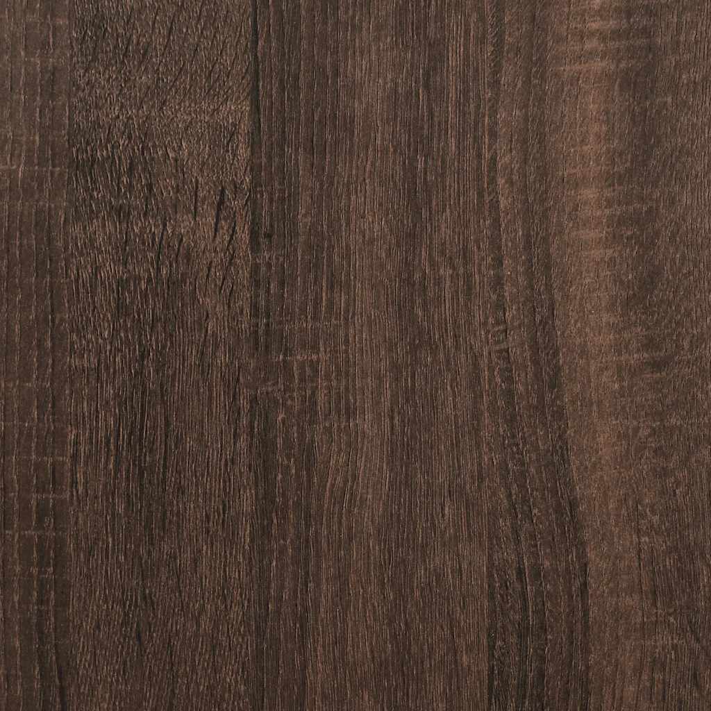 Nachtkastje 40x31x50 cm bewerkt hout en metaal bruin eikenkleur