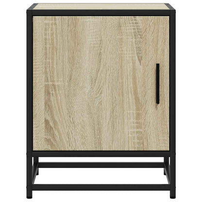 Nachtkastje 40x31x50 cm bewerkt hout en metaal sonoma eiken
