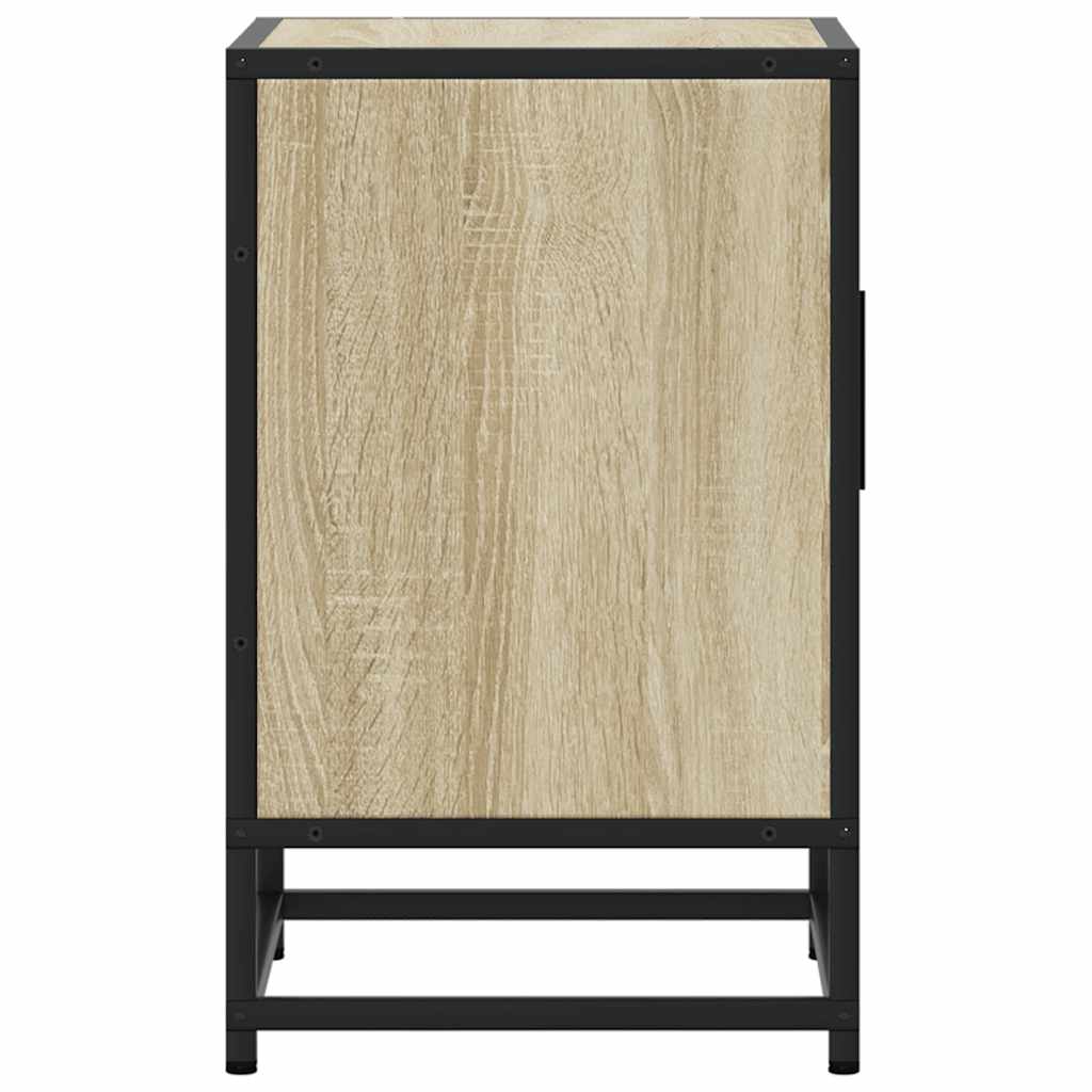 Nachtkastje 40x31x50 cm bewerkt hout en metaal sonoma eiken