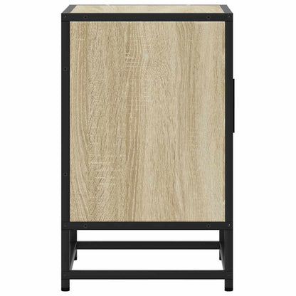 Nachtkastje 40x31x50 cm bewerkt hout en metaal sonoma eiken