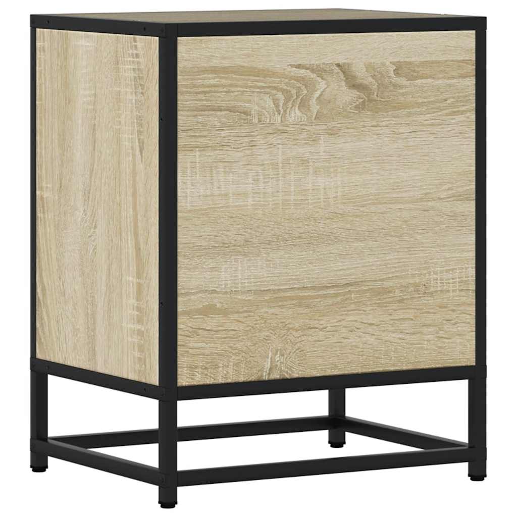 Nachtkastje 40x31x50 cm bewerkt hout en metaal sonoma eiken