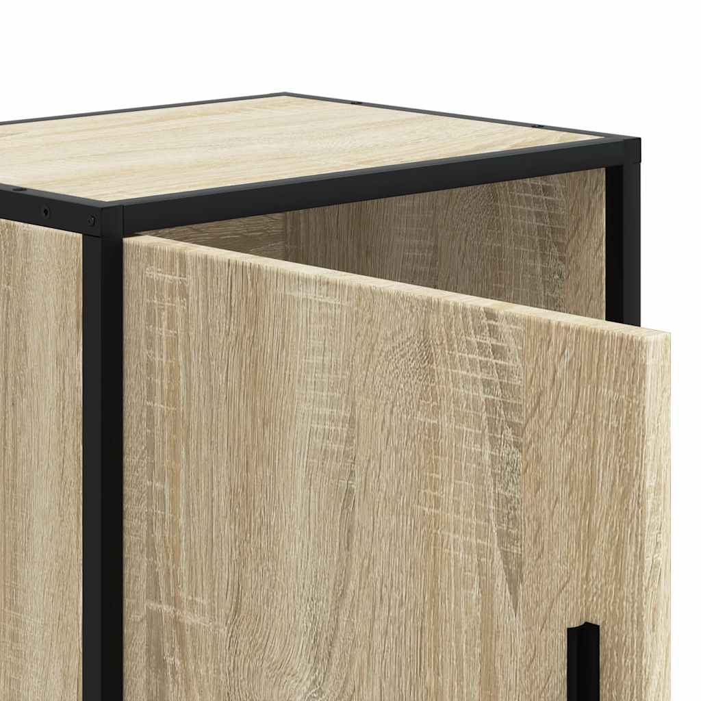 Nachtkastje 40x31x50 cm bewerkt hout en metaal sonoma eiken