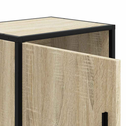 Nachtkastje 40x31x50 cm bewerkt hout en metaal sonoma eiken