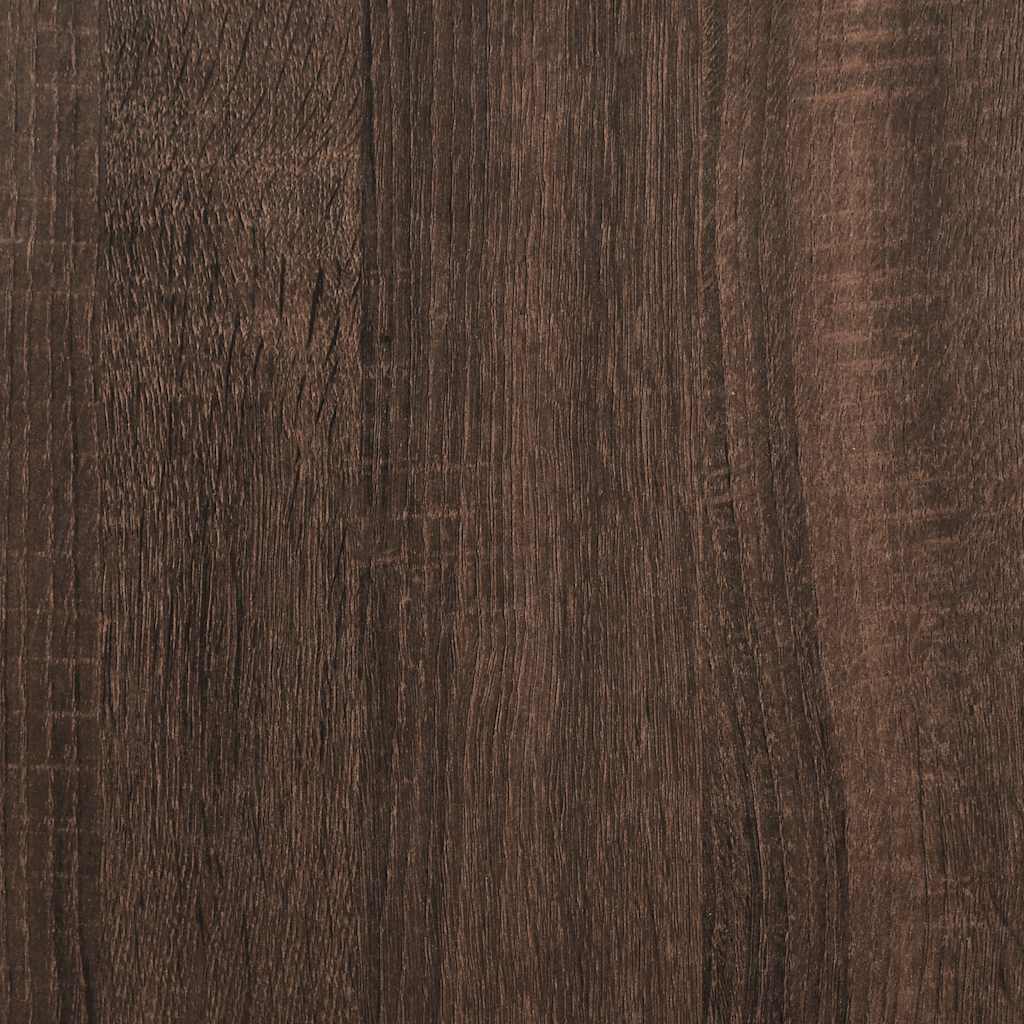 Nachtkastje 40x31x50 cm bewerkt hout en metaal bruin eikenkleur