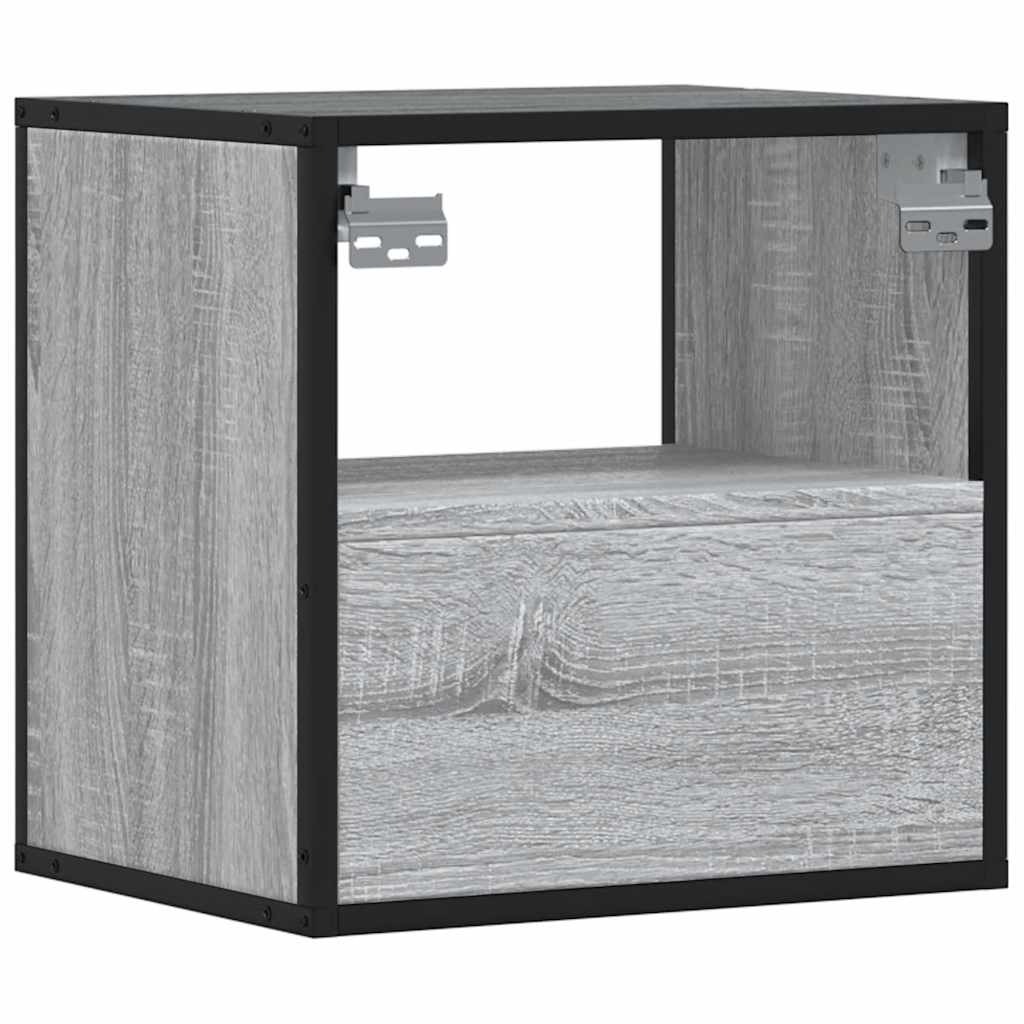 Nachtkastje wandgemonteerd 40x31x39,5cm grijs sonoma eikenkleur