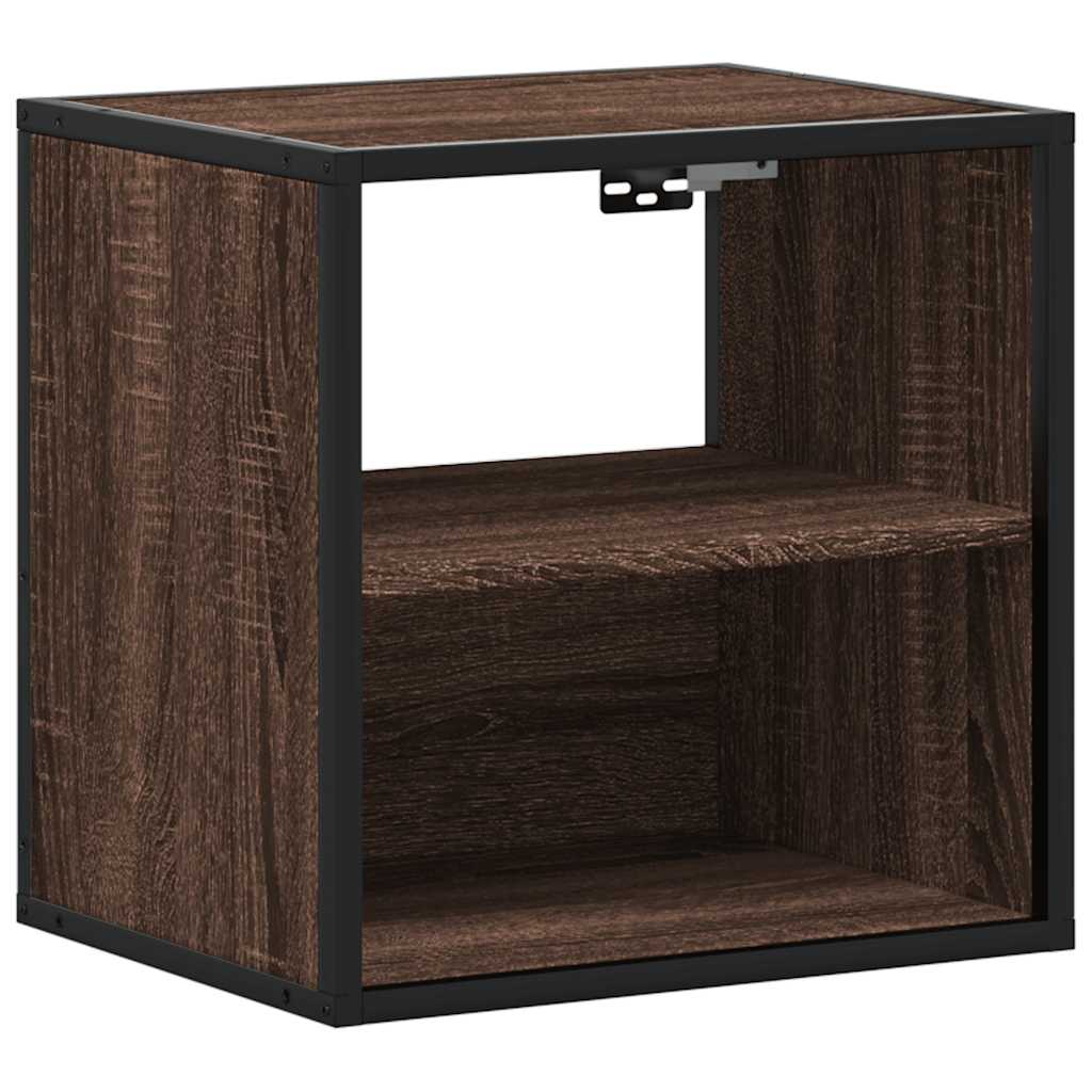 Nachtkastje wandgemonteerd 40x31x39,5 cm bruin eikenkleurig