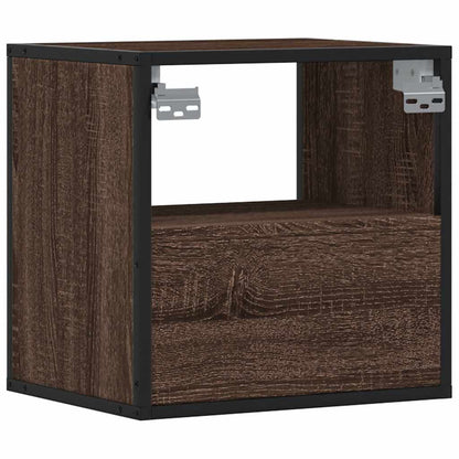 Nachtkastje wandgemonteerd 40x31x39,5 cm bruin eikenkleurig