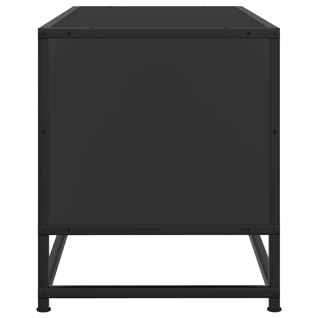Tv-meubel 100x34,5x40 cm bewerkt hout en metaal zwart
