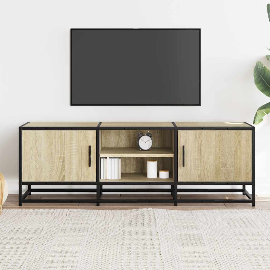 Tv-meubel 120x35x41 cm bewerkt hout metaal sonoma eikenkleurig