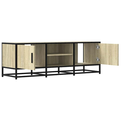 Tv-meubel 120x35x41 cm bewerkt hout metaal sonoma eikenkleurig