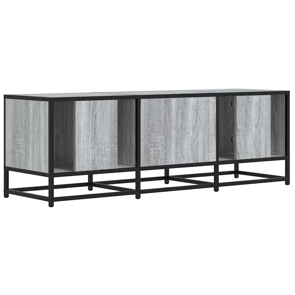 Tv-meubel 120x35x41 cm bewerkt hout metaal grijs sonoma eiken
