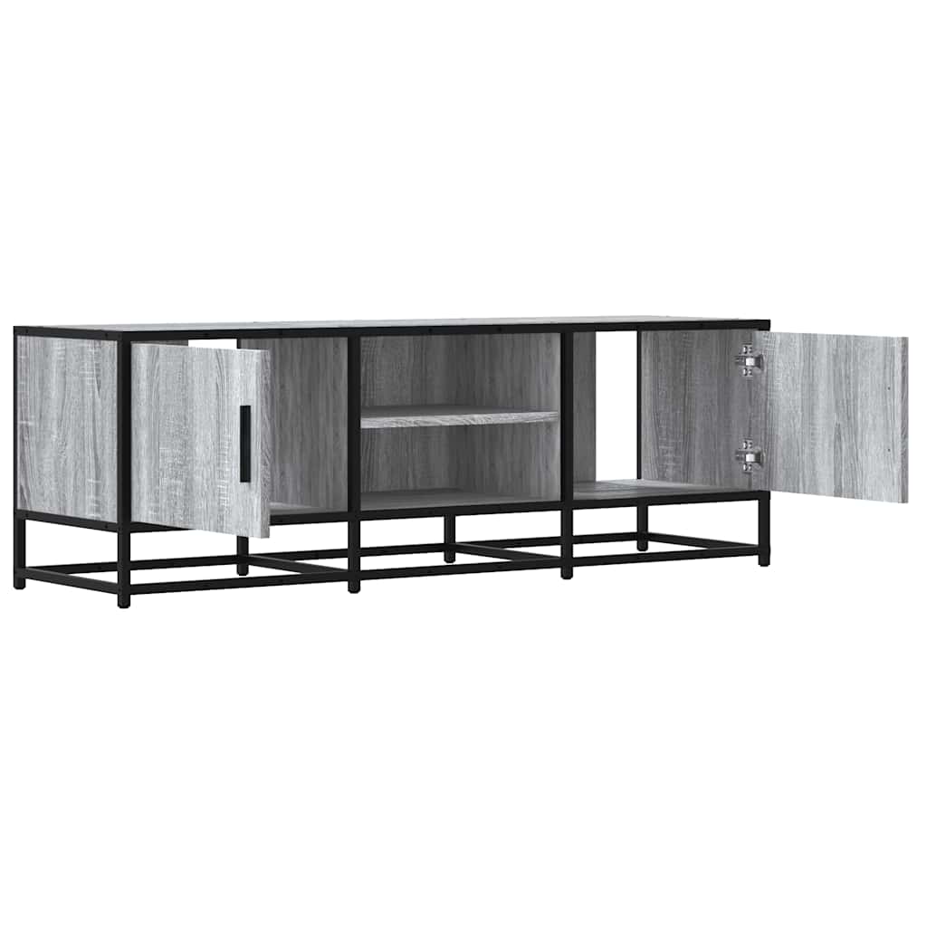 Tv-meubel 120x35x41 cm bewerkt hout metaal grijs sonoma eiken